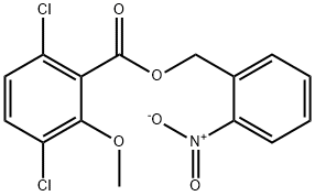 Benzoic acid, 3,6-dichloro-2-methoxy-, (2-nitrophenyl)methyl ester Structural