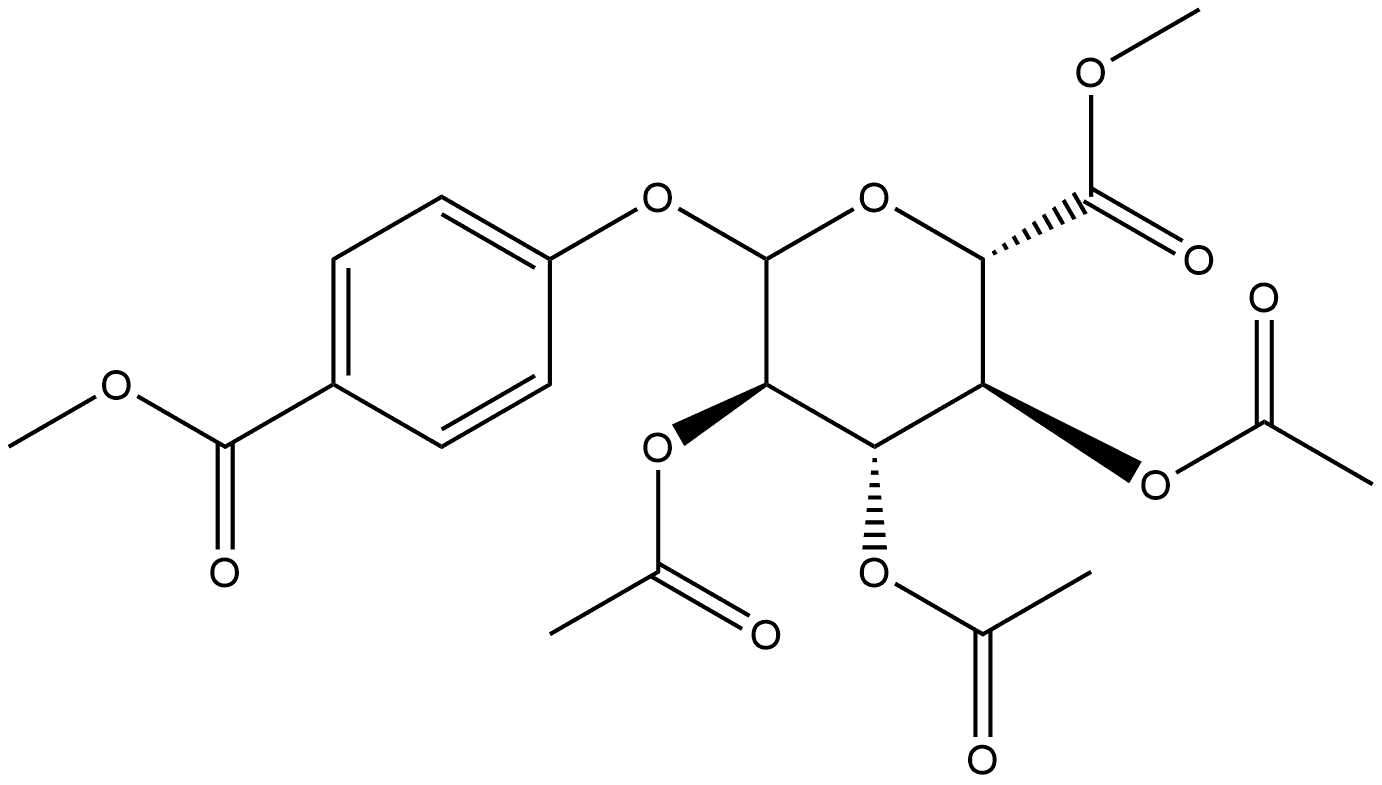 Glucopyranosiduronic acid, p-carboxyphenyl, dimethyl ester, triacetate (7CI) Structural