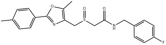 Acetamide, N-[(4-fluorophenyl)methyl]-2-[[[5-methyl-2-(4-methylphenyl)-4-oxazolyl]methyl]sulfinyl]- Structural