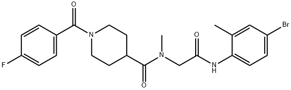 N-[2-[(4-Bromo-2-methylphenyl)amino]-2-oxoethyl]-1-(4-fluorobenzoyl)-N-methyl-4-piperidinecarboxamide Structural