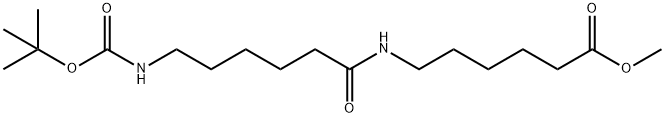 Hexanoic acid, 6-[[6-[[(1,1-dimethylethoxy)carbonyl]amino]-1-oxohexyl]amino]-, methyl ester Structural
