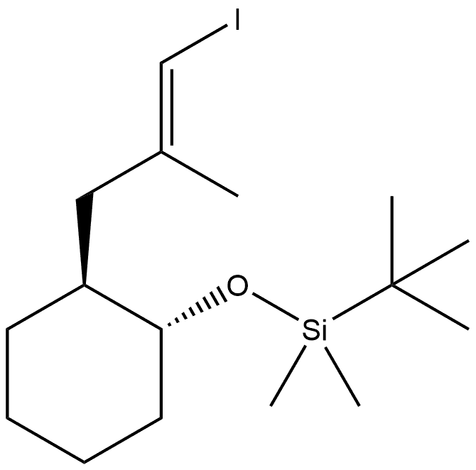 Silane, (1,1-dimethylethyl)[[2-(3-iodo-2-methyl-2-propenyl)cyclohexyl]oxy]dimethyl-, [1α,2β(E)]- (9CI) Structural