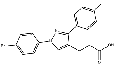 JR-6895, 3-(1-(4-Bromophenyl)-3-(4-fluorophenyl)-1H-pyrazol-4-yl)propanoic acid, 97% Structural