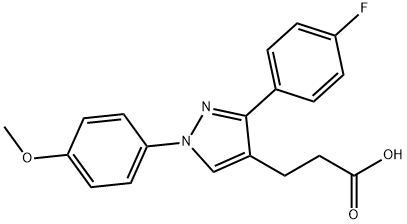 JR-6897, 3-(3-(4-Fluorophenyl)-1-(4-methoxyphenyl)-1H-pyrazol-4-yl)propanoic acid, 97% Structural