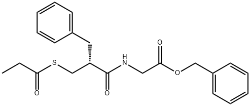 benzyl 2-(2-benzyl-3-(propionylthio)propanamido)acetate Structural