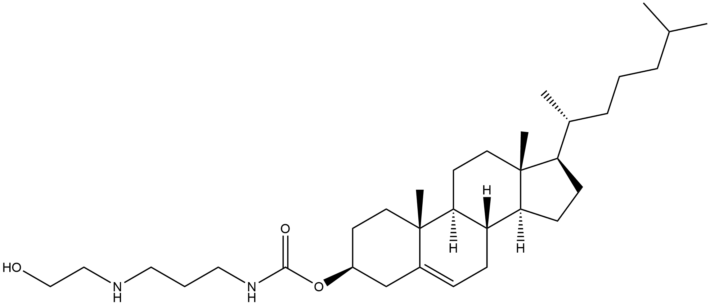 Cholest-5-en-3-ol (3β)-, 3-[N-[3-[(2-hydroxyethyl)amino]propyl]carbamate] Structural