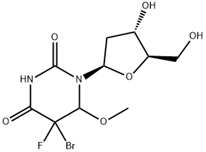 Uridine,5-bromo-2'-deoxy-5-fluoro-5,6-dihydro-6-methoxy- (9CI) Structural
