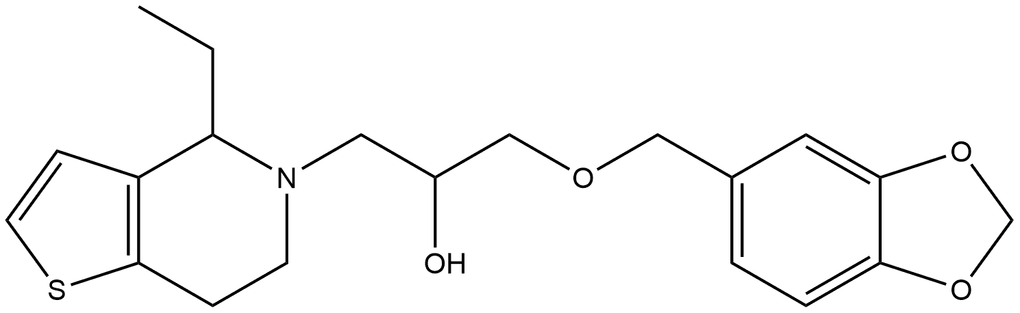 Thieno[3,2-c]pyridine-5(4H)-ethanol, α-[(1,3-benzodioxol-5-ylmethoxy)methyl]-4-ethyl-6,7-dihydro- Structural