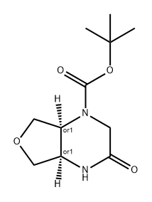 Furo[3,4-b]pyrazine-1(2H)-carboxylic acid, hexahydro-3-oxo-, 1,1-dimethylethyl ester, (4aR,7aS)-rel- Structural