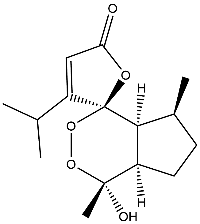 Spiro[1H-cyclopenta[d][1,2]dioxin-1,2'(5'H)-furan]-5'-one, 4,4a,5,6,7,7a-hexahydro-4-hydroxy-4,7-dimethyl-3'-(1-methylethyl)-, [1S-(1α,4β,4aβ,7α,7aβ)]- (9CI) Structural