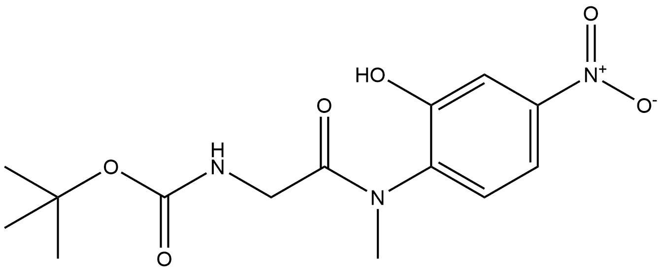 Carbamic acid, N-[2-[(2-hydroxy-4-nitrophenyl)methylamino]-2-oxoethyl]-, 1,1-dimethylethyl ester Structural