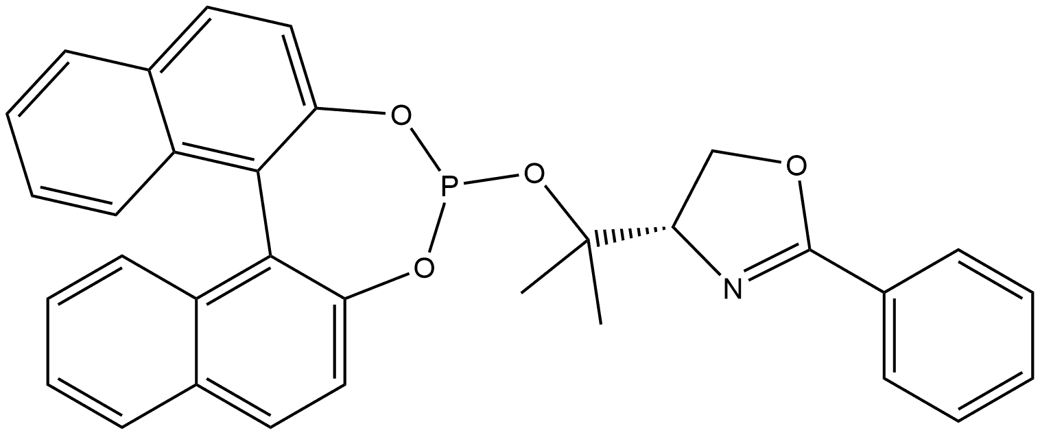Oxazole, 4-[1-[(11bS)-dinaphtho[2,1-d:1',2'-f][1,3,2]dioxaphosphepin-4-yloxy]-1-methylethyl]-4,5-dihydro-2-phenyl-, (4S)- Structural