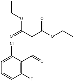 Propanedioic acid, 2-(2-chloro-6-fluorobenzoyl)-, 1,3-diethyl ester Structural
