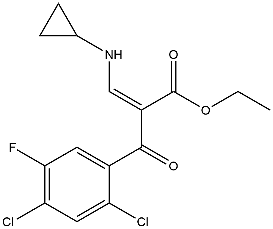 Benzenepropanoic acid, 2,4-dichloro-α-[(cyclopropylamino)methylene]-5-fluoro-β-oxo-, ethyl ester, (αZ)- Structural