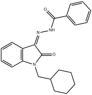 Benzoic acid, (2Z)-2-[1-(cyclohexylmethyl)-1,2-dihydro-2-oxo-3H-indol-3-ylidene]hydrazide Structural