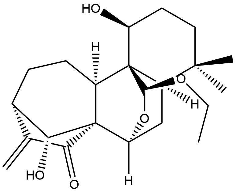 Kaur-16-en-15-one, 7,20-epoxy-20-ethoxy-1,14-dihydroxy-, (1α,7α,14R,20S)- Structural