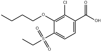 Benzoic acid, 3-butoxy-2-chloro-4-(ethylsulfonyl)- Structural