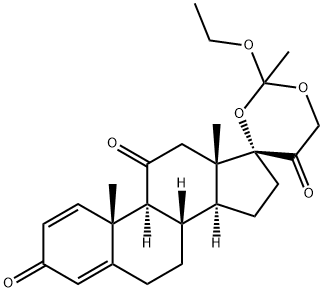 Pregna-1,4-diene-3,11,20-trione, 17,21-[(1-ethoxyethylidene)bis(oxy)]- Structural