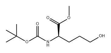 D-Norvaline, N-[(1,1-dimethylethoxy)carbonyl]-5-hydroxy-, methyl ester Structural