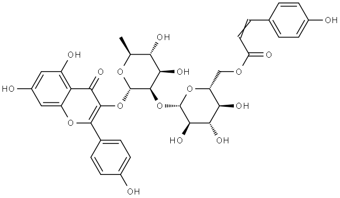 Kaempferol 3-[2''-(p-coumaroylglucosyl)rhamnoside Structural
