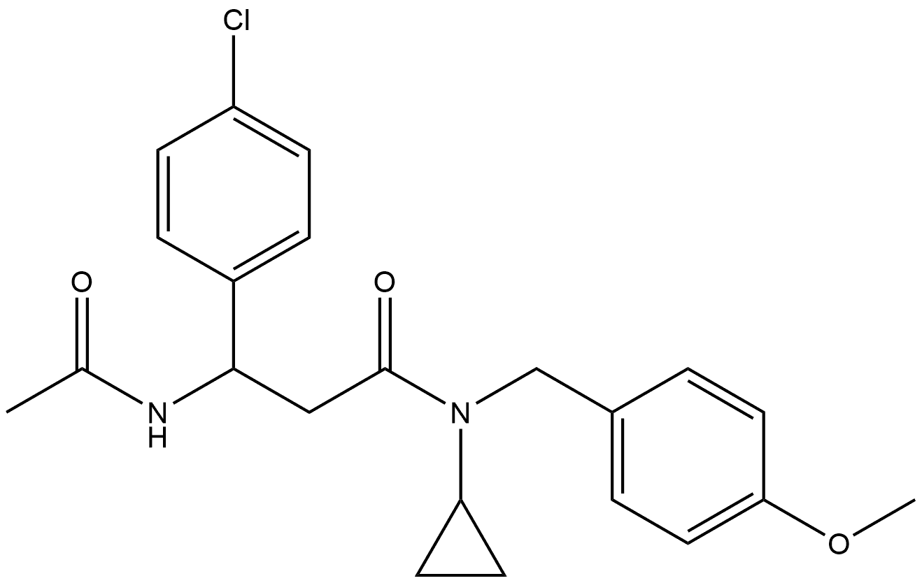 Benzenepropanamide, β-(acetylamino)-4-chloro-N-cyclopropyl-N-[(4-methoxyphenyl)methyl]- Structural