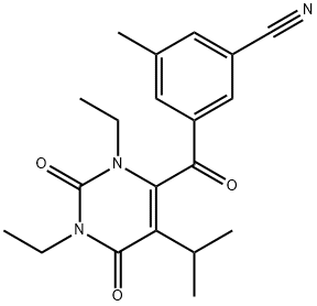 Benzonitrile, 3-[[1,3-diethyl-1,2,3,6-tetrahydro-5-(1-methylethyl)-2,6-dioxo-4-pyrimidinyl]carbonyl]-5-methyl- Structural