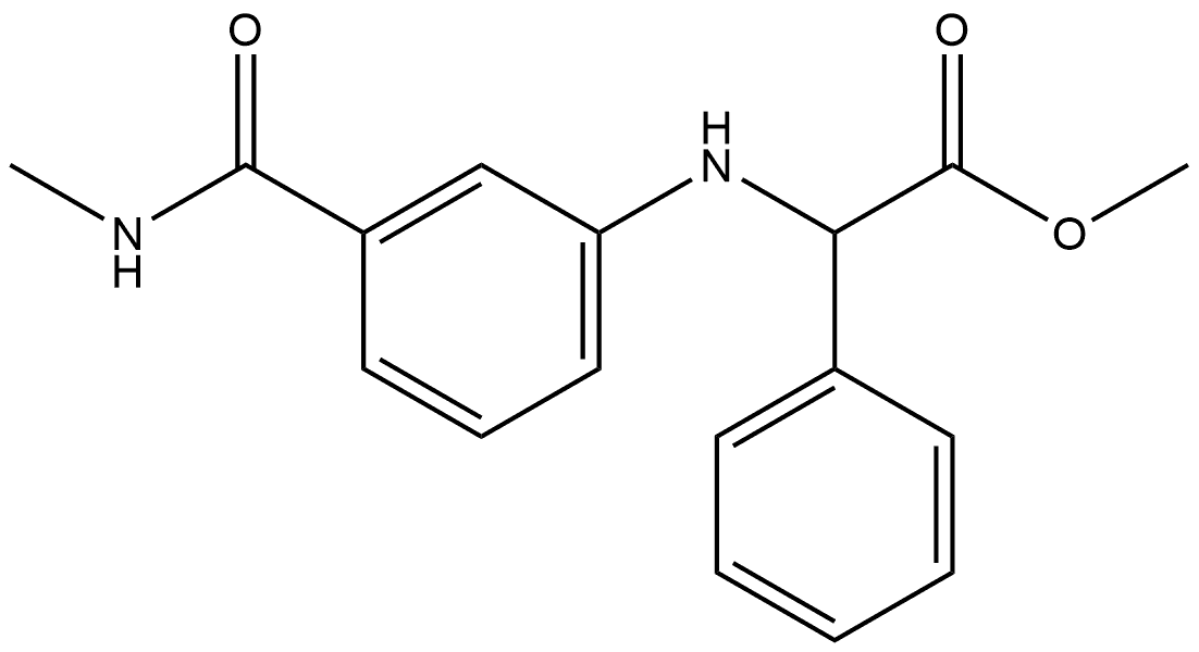 Benzeneacetic acid, α-[[3-[(methylamino)carbonyl]phenyl]amino]-, methyl ester Structural