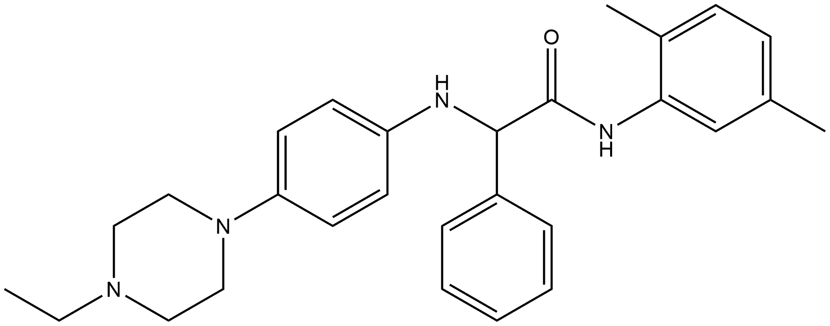 Benzeneacetamide, N-(2,5-dimethylphenyl)-α-[[4-(4-ethyl-1-piperazinyl)phenyl]amino]- Structural
