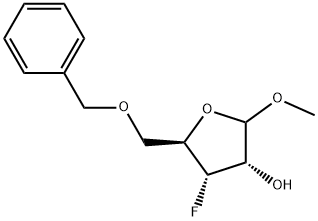 D-Ribofuranoside, methyl 3-deoxy-3-fluoro-5-O-(phenylmethyl)- Structural