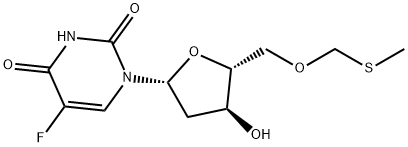 Uridine, 2'-deoxy-5-fluoro-5'-O-[(methylthio)methyl]- (9CI) Structural