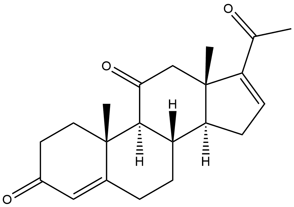 Pregna-4,16-diene-3,11,20-trione, (±)- (9CI) Structural