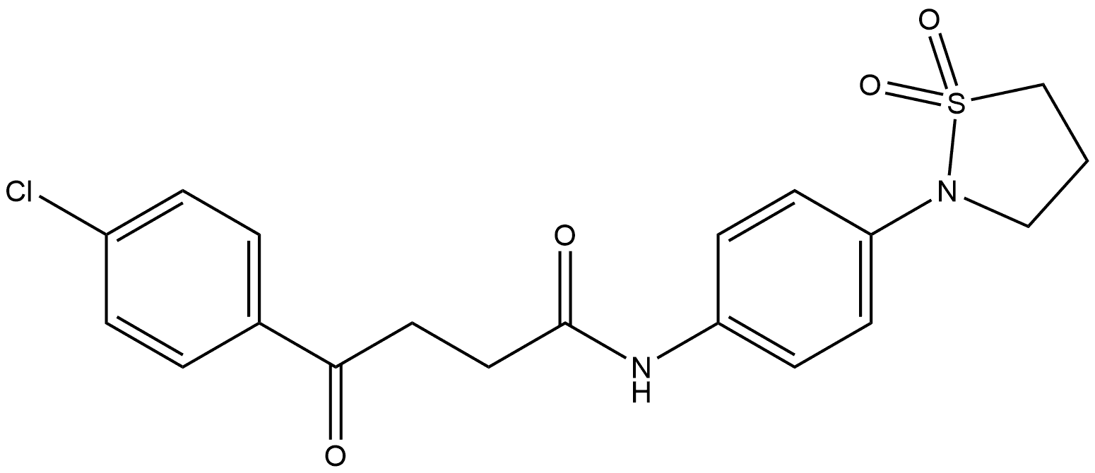 Benzenebutanamide, 4-chloro-N-[4-(1,1-dioxido-2-isothiazolidinyl)phenyl]-γ-oxo- Structural