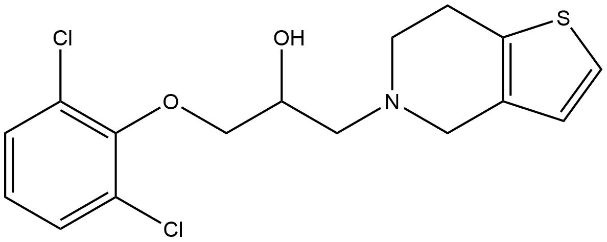 Thieno[3,2-c]pyridine-5(4H)-ethanol, α-[(2,6-dichlorophenoxy)methyl]-6,7-dihydro- Structural