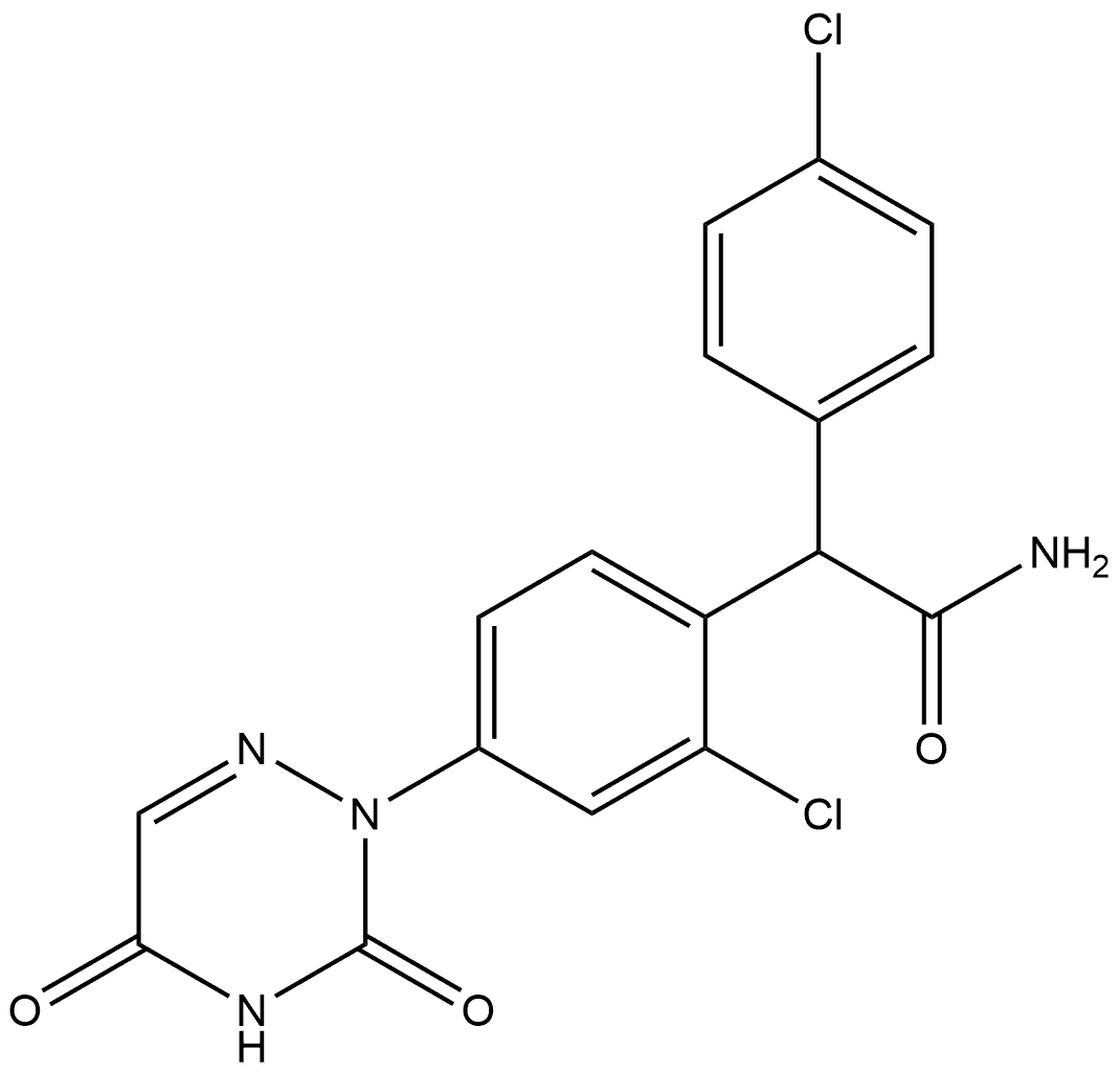 Benzeneacetamide, 2-chloro-α-(4-chlorophenyl)-4-(4,5-dihydro-3,5-dioxo-1,2,4-triazin-2(3H)-yl)- Structural