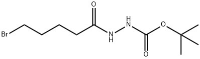 Hydrazinecarboxylic acid, 2-(5-bromo-1-oxopentyl)-, 1,1-dimethylethyl ester Structural