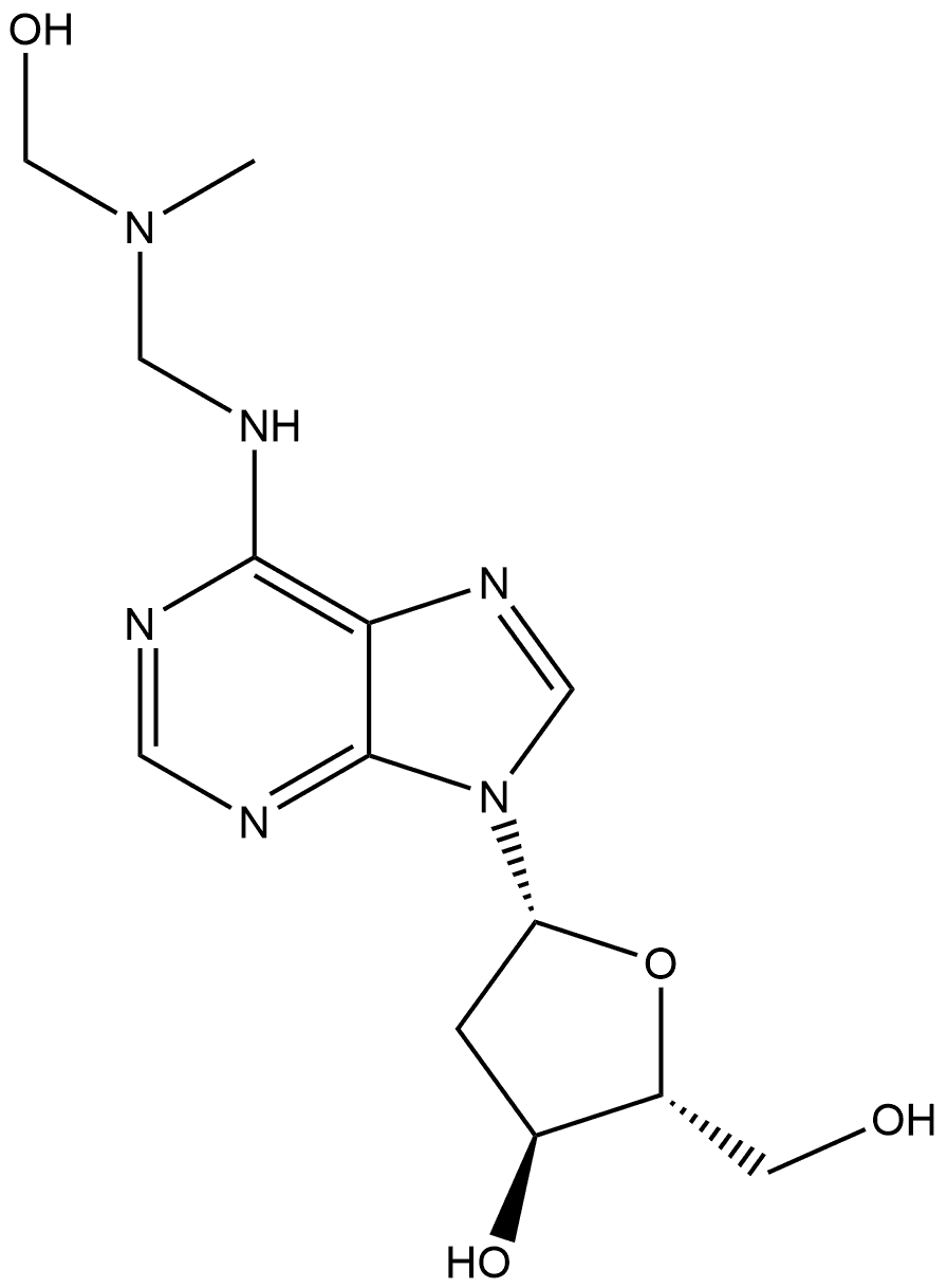 Adenosine, 2'-deoxy-N-[[(hydroxymethyl)methylamino]methyl]- (9CI) Structural