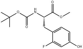 Tyrosine, N-[(1,1-dimethylethoxy)carbonyl]-2-fluoro-, methyl ester Structural
