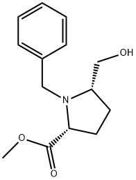 D-Proline, 5-(hydroxymethyl)-1-(phenylmethyl)-, methyl ester, cis- (9CI) Structural