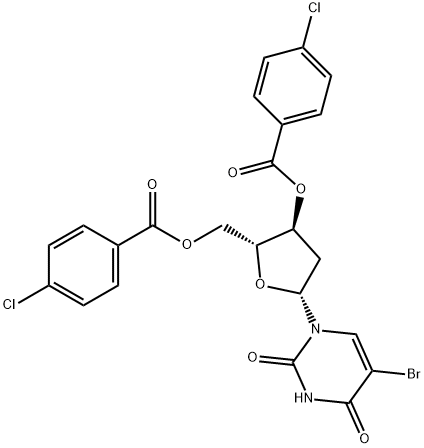 Uridine, 5-bromo-2'-deoxy-, 3',5'-bis(4-chlorobenzoate) Structural