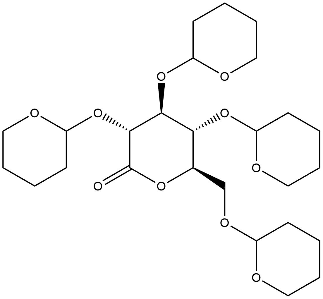 D-Gluconic acid, 2,3,4,6-tetrakis-O-(tetrahydro-2H-pyran-2-yl)-, δ-lactone Structural