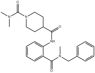 N~4~-{2-[benzyl(methyl)carbamoyl]phenyl}-N~1~,N~1~-dimethylpiperidine-1,4-dicarboxamide Structural