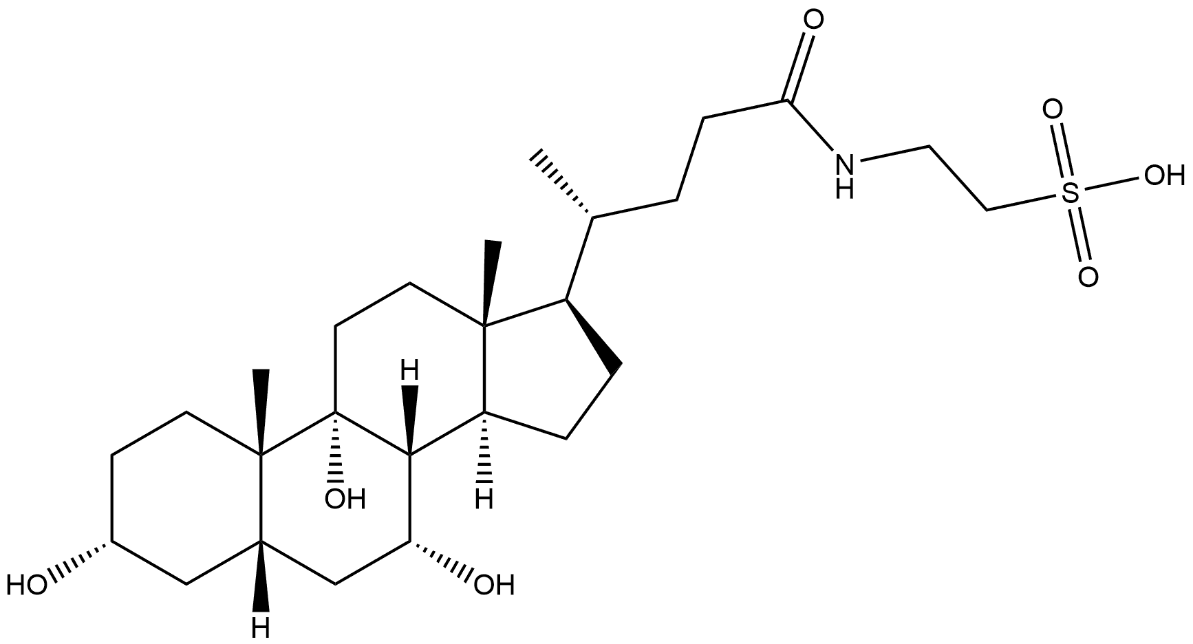 Ethanesulfonic acid, 2-[[(3α,5β,7α)-3,7,9-trihydroxy-24-oxocholan-24-yl]amino]- Structural