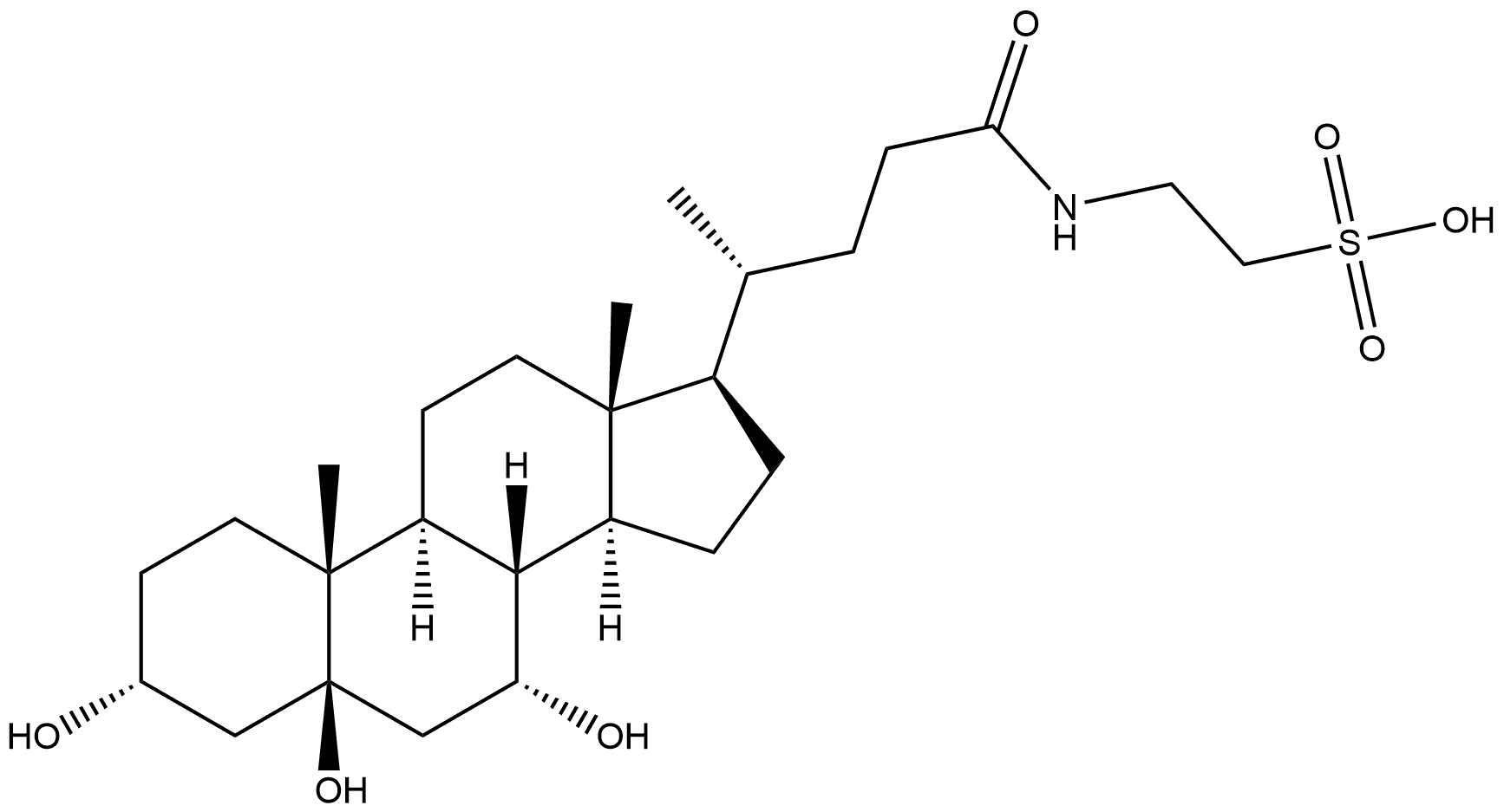 Ethanesulfonic acid, 2-[[(3α,5β,7α)-3,5,7-trihydroxy-24-oxocholan-24-yl]amino]- Structural