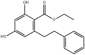 Benzoic acid, 2,4-dihydroxy-6-(2-phenylethyl)-, ethyl ester Structural
