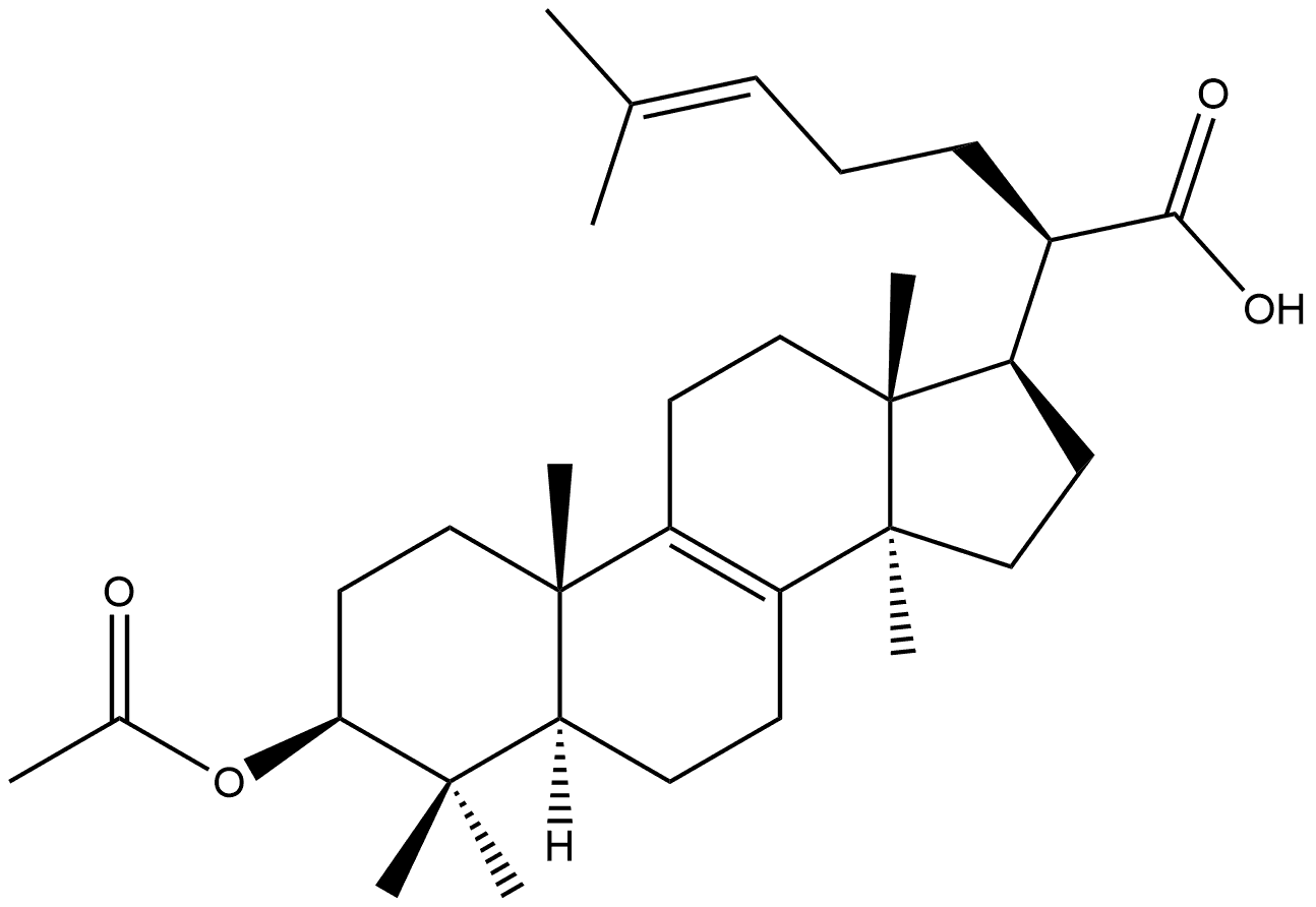 Lanosta-8,24-dien-21-oic acid, 3-(acetyloxy)-, (3β)- Structural