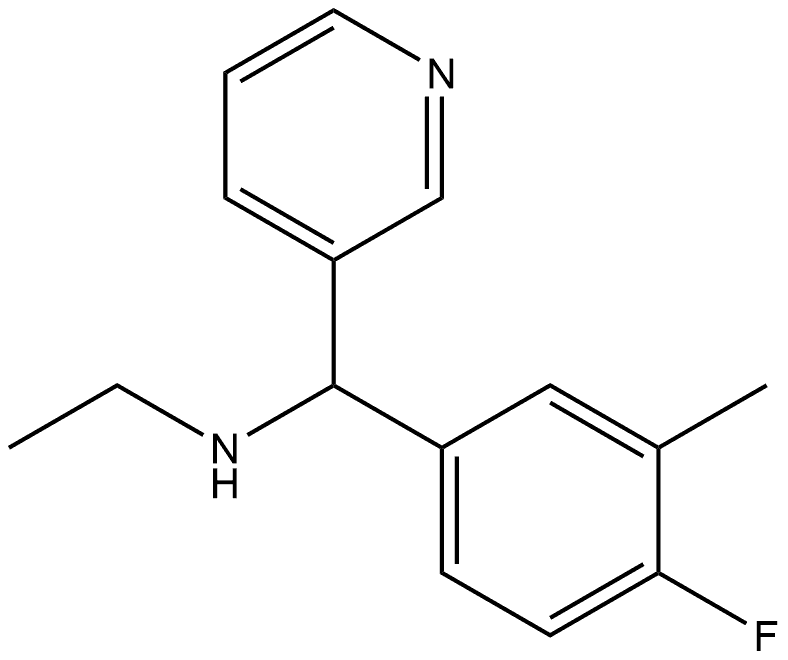 Ethyl[(4-fluoro-3-methylphenyl)(pyridin-3-yl)methyl]amine Structural