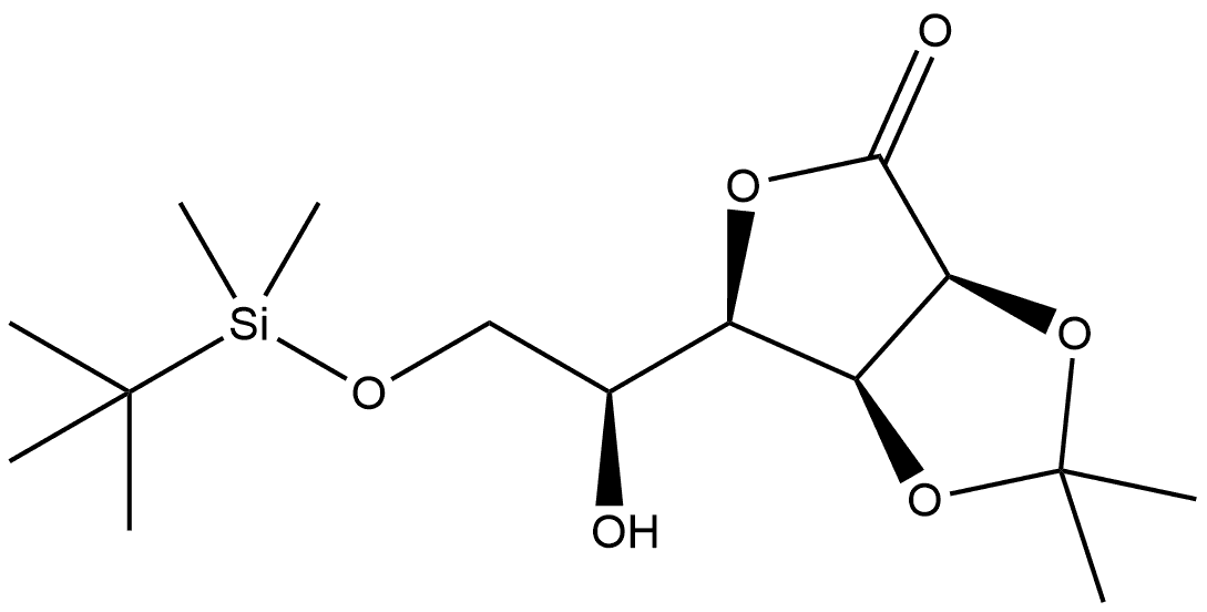 L-Gulonic acid, 6-O-[(1,1-dimethylethyl)dimethylsilyl]-2,3-O-(1-methylethylidene)-, γ-lactone Structural