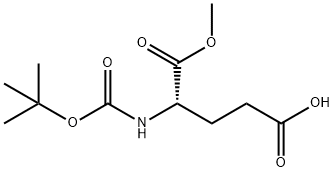 Glutamic acid, N-[(1,1-dimethylethoxy)carbonyl]-, 1-methyl ester Structural