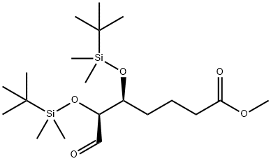 Heptanoic acid, 5,6-bis[[(1,1-dimethylethyl)dimethylsilyl]oxy]-7-oxo-, methyl ester, (5S,6S)- Structural