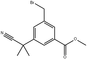 Benzoic acid, 3-(bromomethyl)-5-(1-cyano-1-methylethyl)-, methyl ester Structural